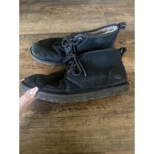UGG Neumel Boots Mens 14 Black Suede Shearling Lined Chukka Ankle